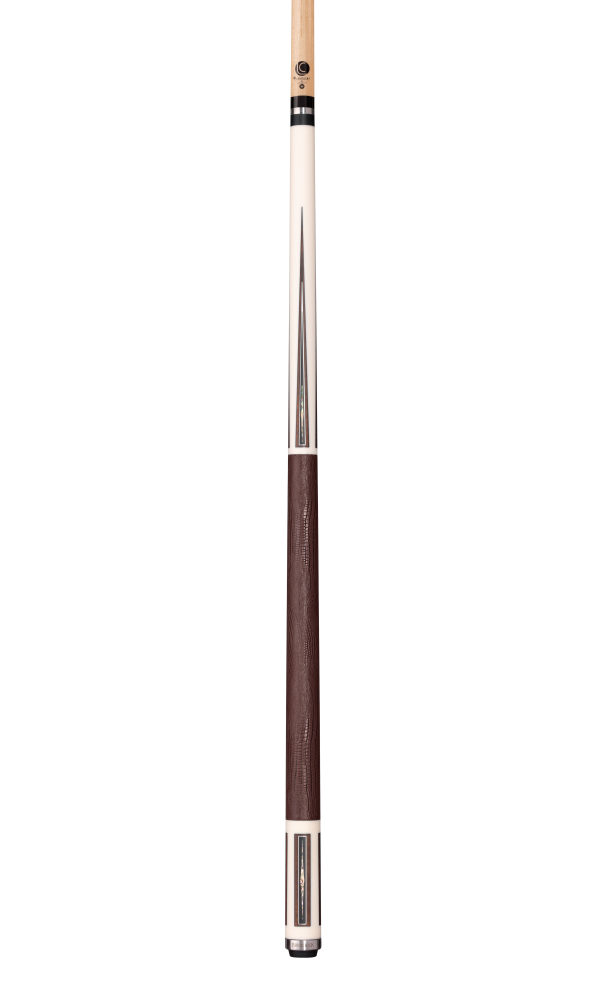 Brunswick x Lucasi Maple 180th Anniversary Cue (Radial Butt: Matte White, Snakewood, Silver & Pearl, White Leather Wrap)