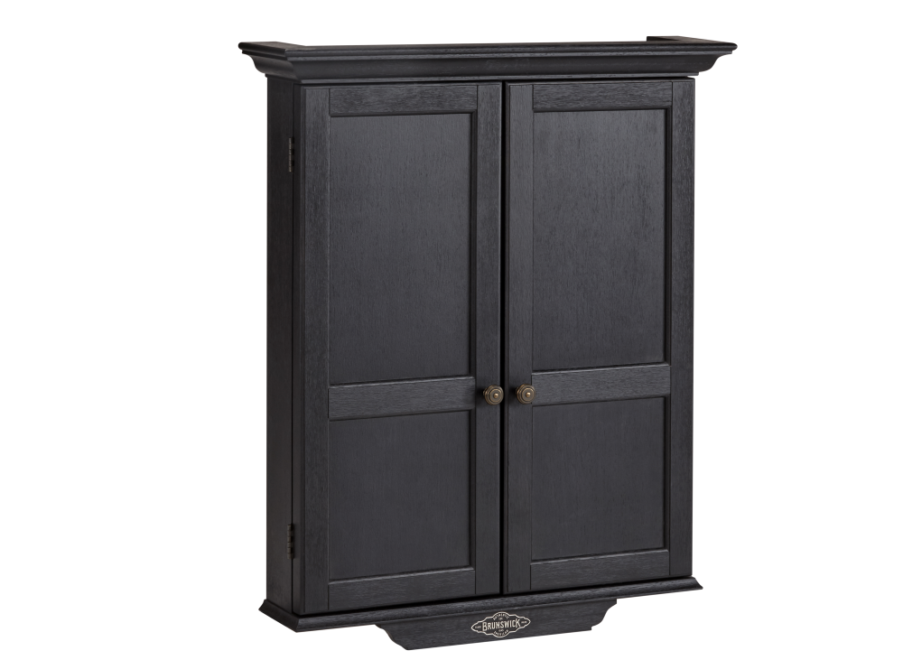 Dart Board Cabinet - Black Wire Brush - 37"L x 28.4"W x 6.3"D