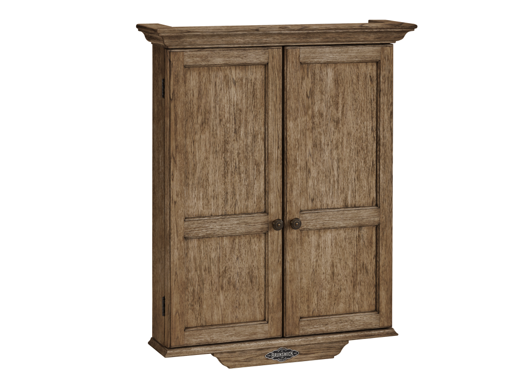 Dart Board Cabinet - Rustic Dark Brown - 37"L x 28.4"W x 6.3"D