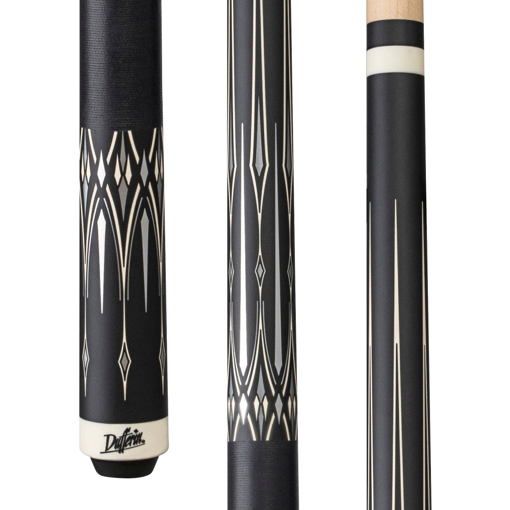 Dufferin Onyx Silver Cue with Linen Wrap,WHT HNDL