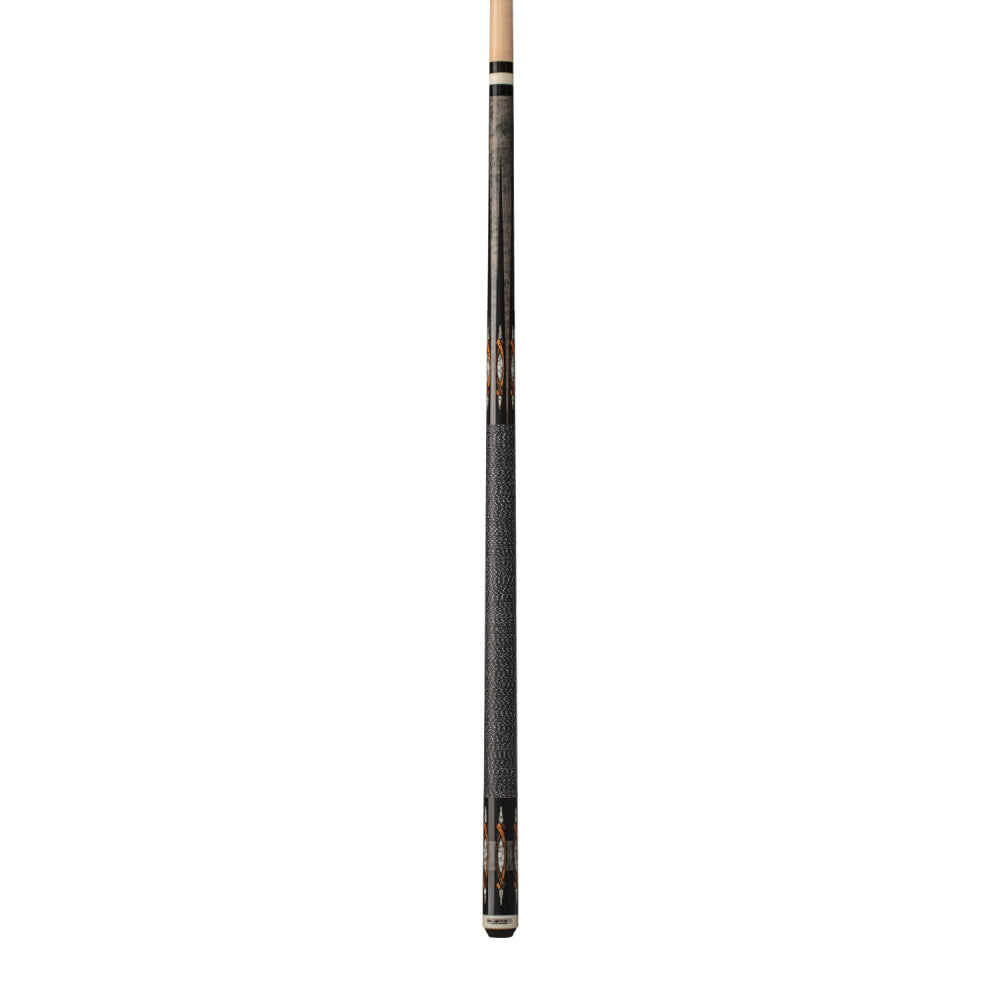 Energy By Players Grey Stained Maple Sneaky Pete Cue with Black/White Linen Wrap