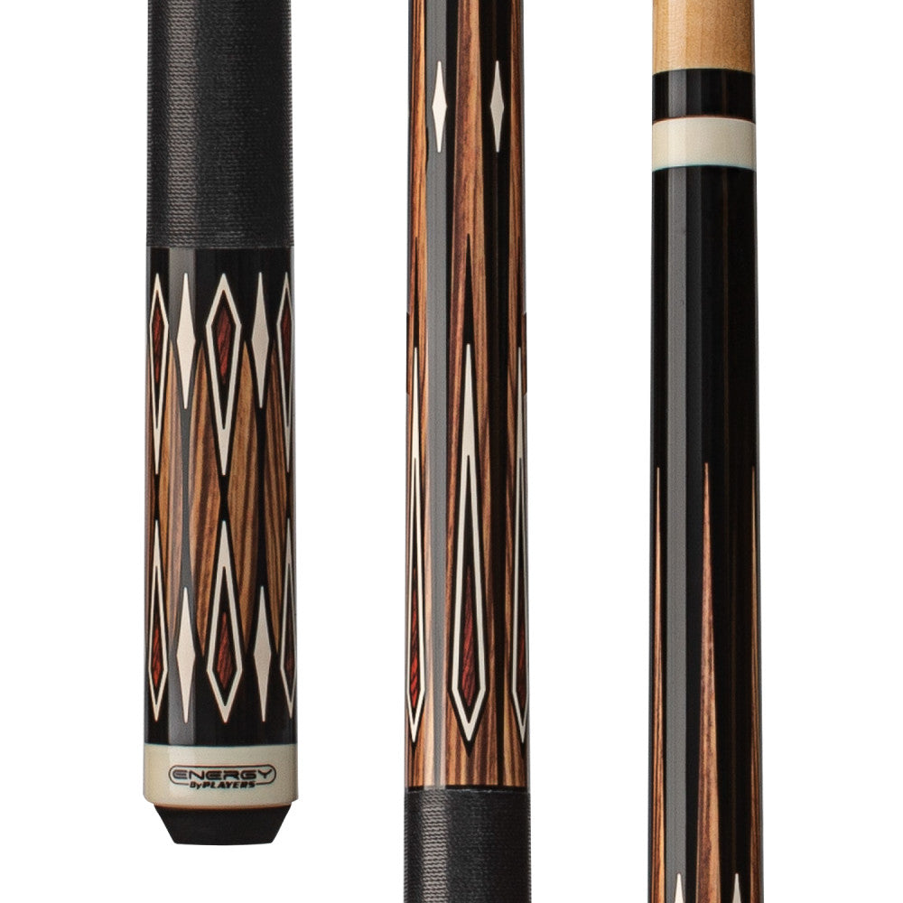 Energy By Players Natural Maple Sneaky Pete Cue with Black Linen Wrap