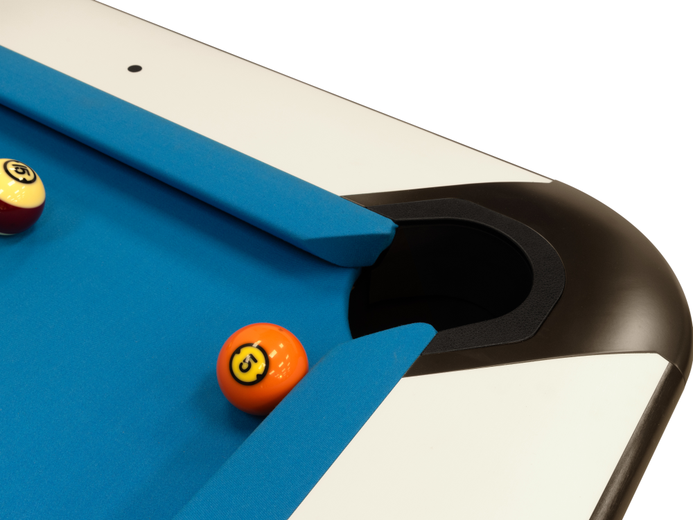 Gold Crown VII 8' White Gully (Pocket Opening: 4.75 x 5.25), Pool Table - 103 1/8” x 59 1/8”