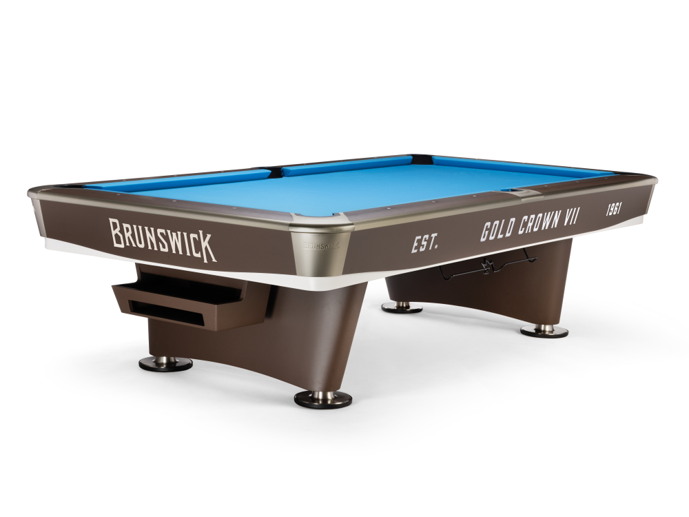 Gold Crown VII 9' Brown Gully (Pocket Opening: 4 x 4.5), Pool Table - 115 1/8” x 65 1/8”