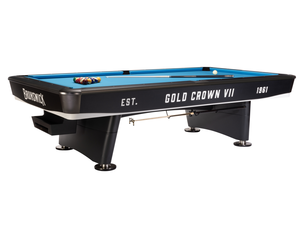 Gold Crown VII 9' Black Gully (Pocket Opening: 4 x 4.5), Pool Table - 115 1/8” x 65 1/8”