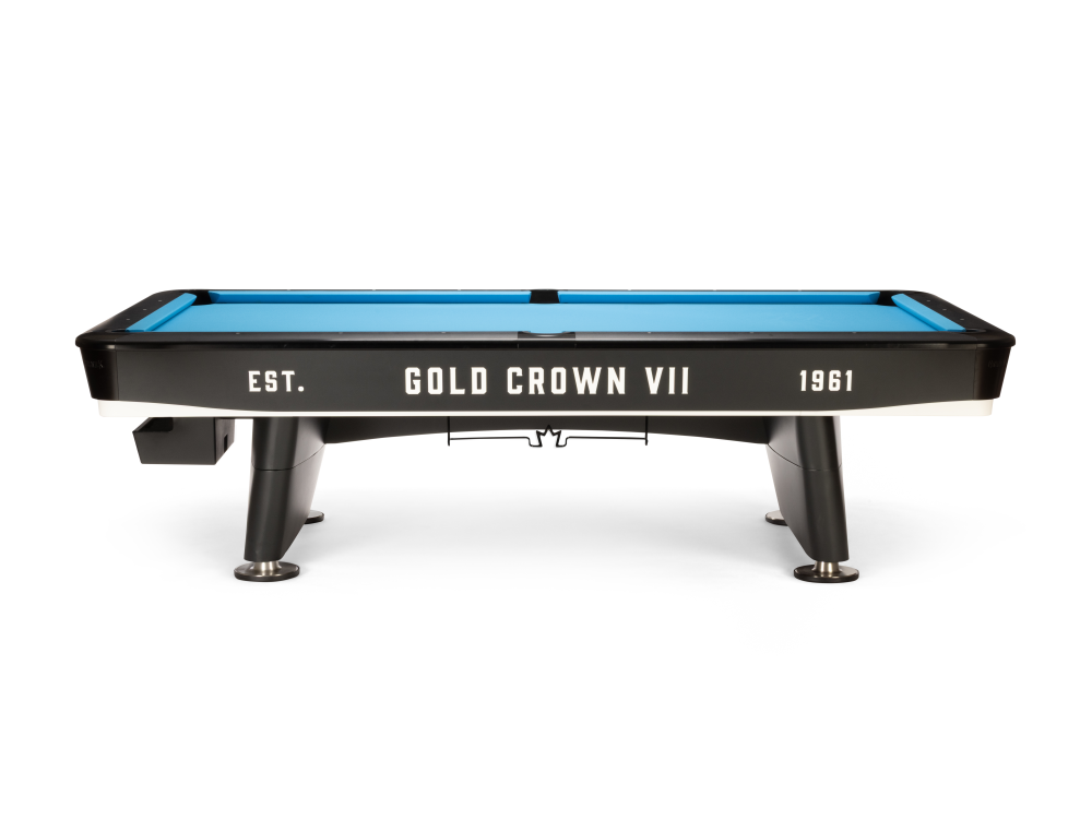 Gold Crown VII 9' Black Gully (Pocket Opening: 4.5 x 5), Pool Table - 115 1/8” x 65 1/8”