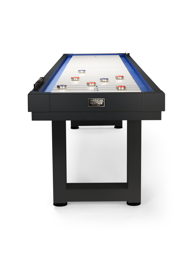 American Heritage® Lanai 9' Outdoor Shuffleboard Table with Cover, Obsidian Black