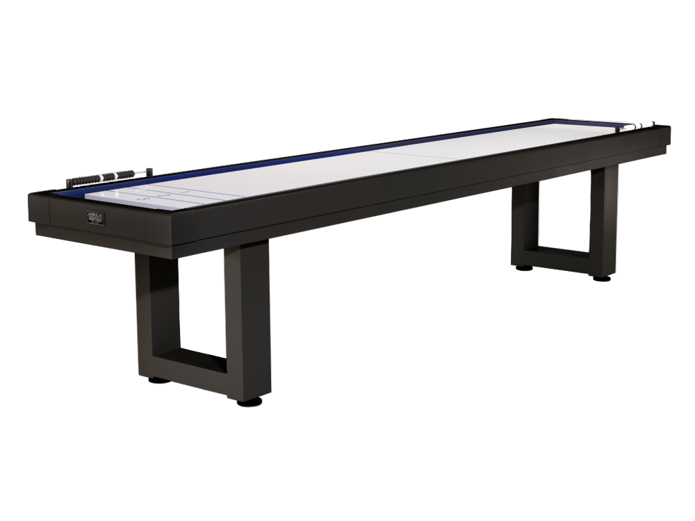 American Heritage® Lanai 9' Outdoor Shuffleboard Table with Cover, Obsidian Black