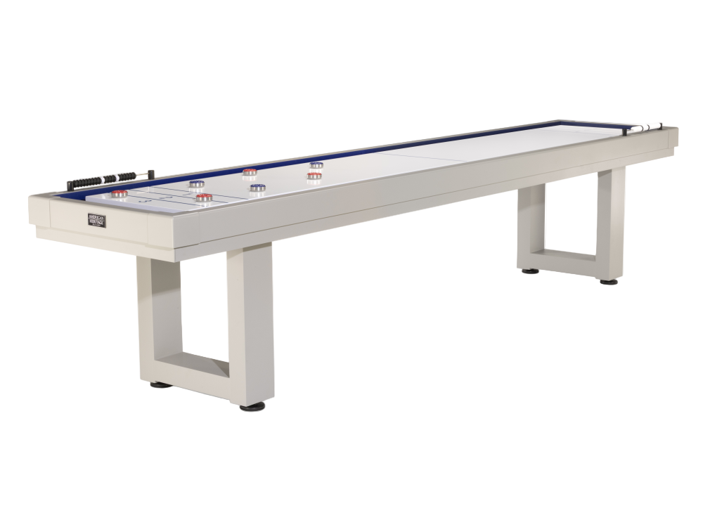 American Heritage® Lanai 9' Outdoor Shuffleboard Table with Cover, Oyster Grey