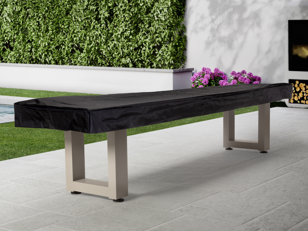 American Heritage® Lanai 9' Outdoor Shuffleboard Table with Cover, Oyster Grey