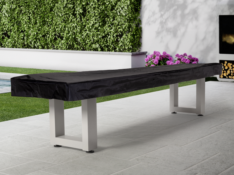American Heritage® Lanai 9' Outdoor Shuffleboard Table with Cover, Pearl White