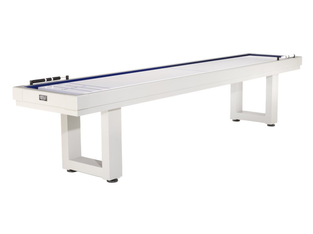 American Heritage® Lanai 12' Outdoor Shuffleboard Table with Cover, Pearl White