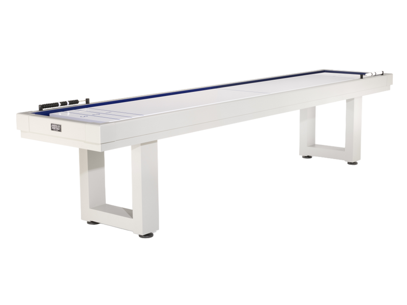 American Heritage® Lanai 9' Outdoor Shuffleboard Table with Cover, Pearl White