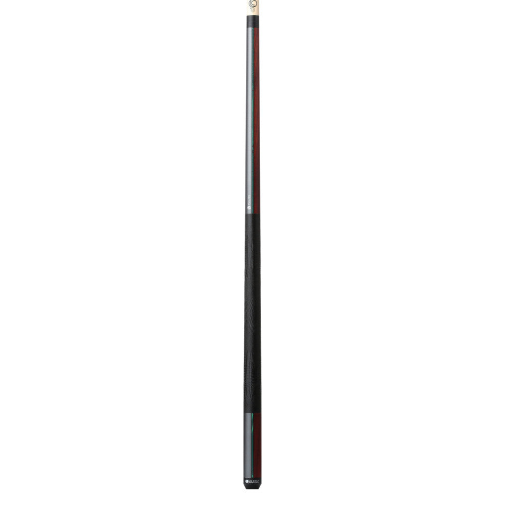 Lucasi Custom Duo Gunmetal/Stained Zebrawood Cue with Embossed Leather Wrap
