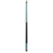 Lucasi Custom Duo Prussian Blue/Natural Super Birdseye Cue with Embossed Leather Wrap