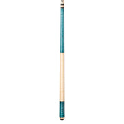 Lucasi Custom Teal Stained & Natural Birdseye Wrapless Cue