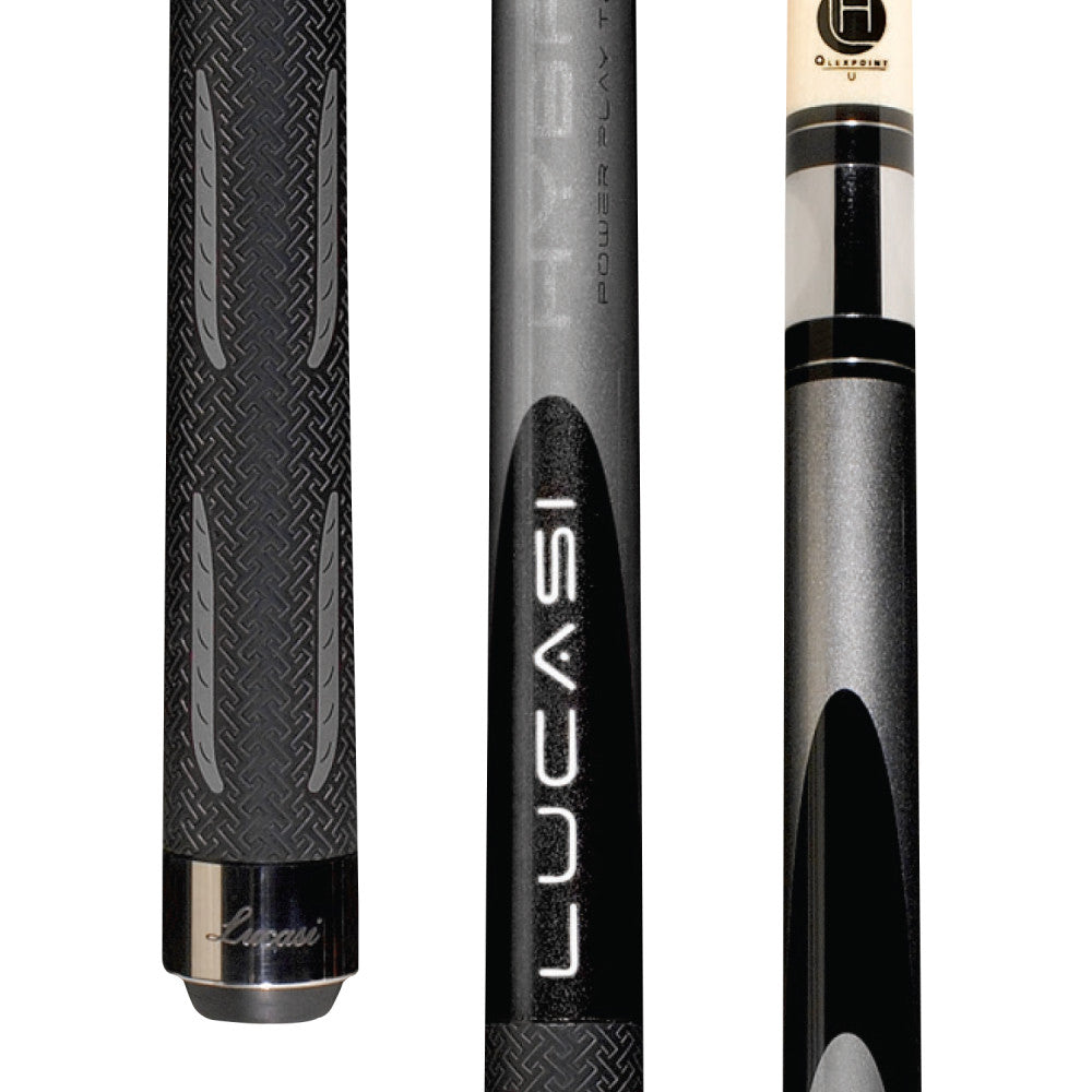 Lucasi Hybrid Black Mist & Metallic Silver Cue with Sport G5 Grip