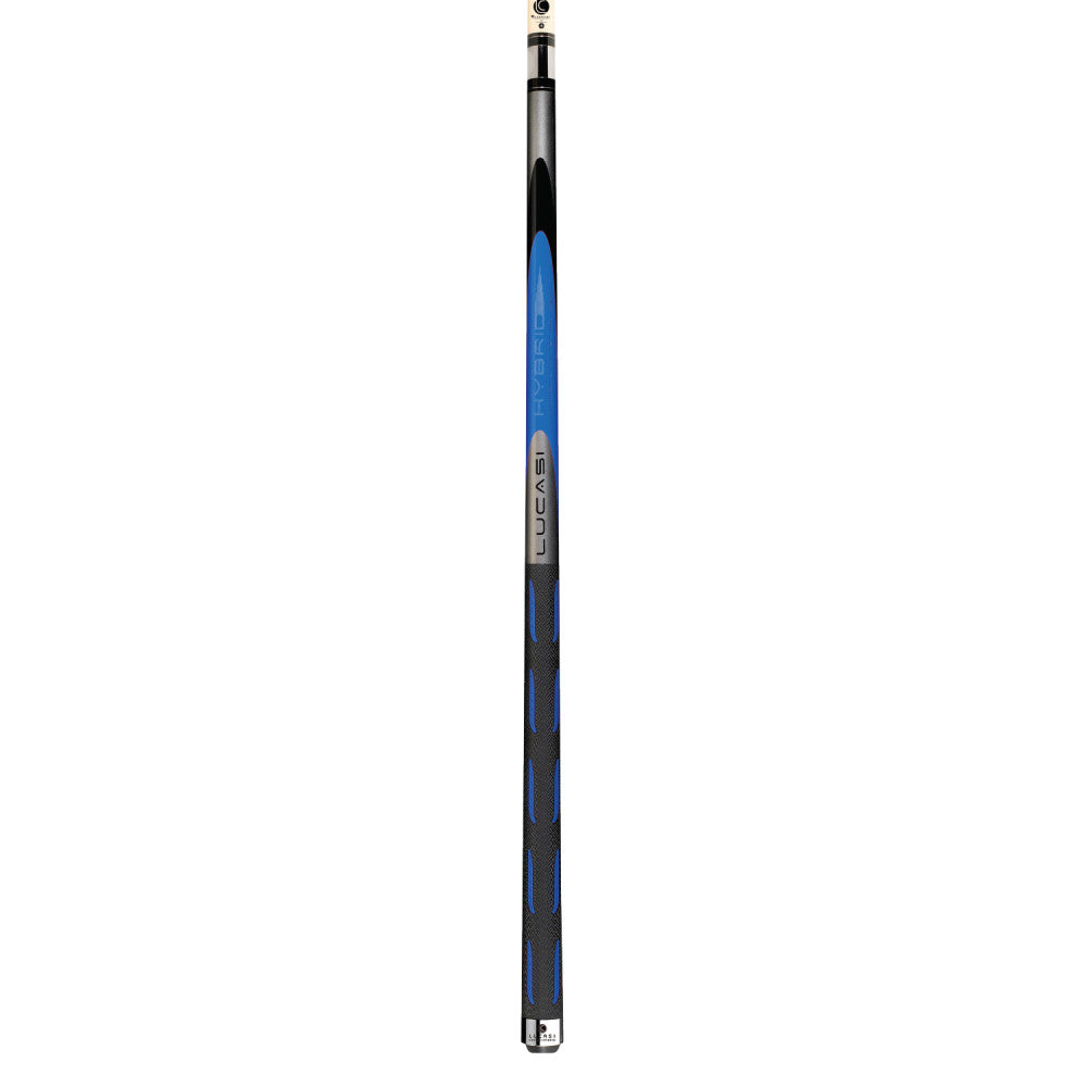 Lucasi Hybrid Genesis Blue & Metallic Silver Cue with Sport G5 Grip