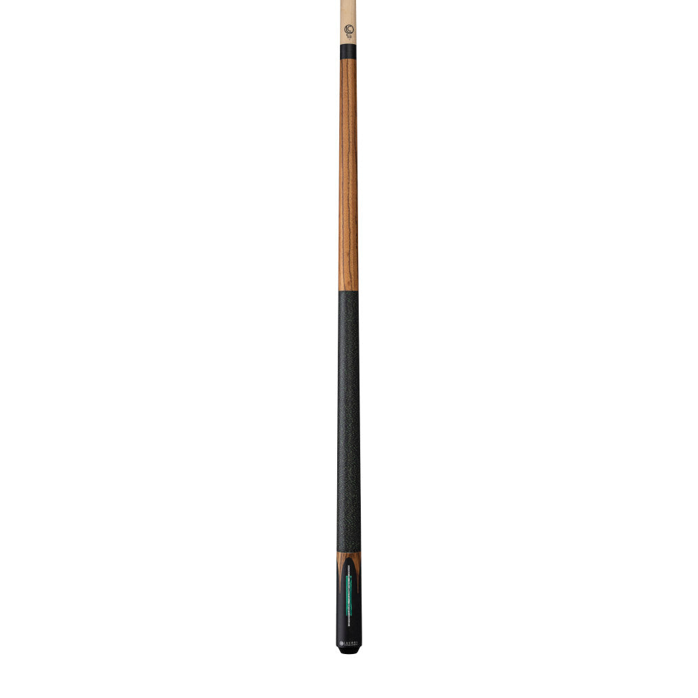 Lucasi LUX60 Pool Cue,  Malachite & White Recon Inlay, Black/Green Linen Wrap