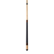 Lucasi LUX65 Pool Cue, Custom Grey Poly, Bocote & Cocobolo ring, Black/White Linen Wrap