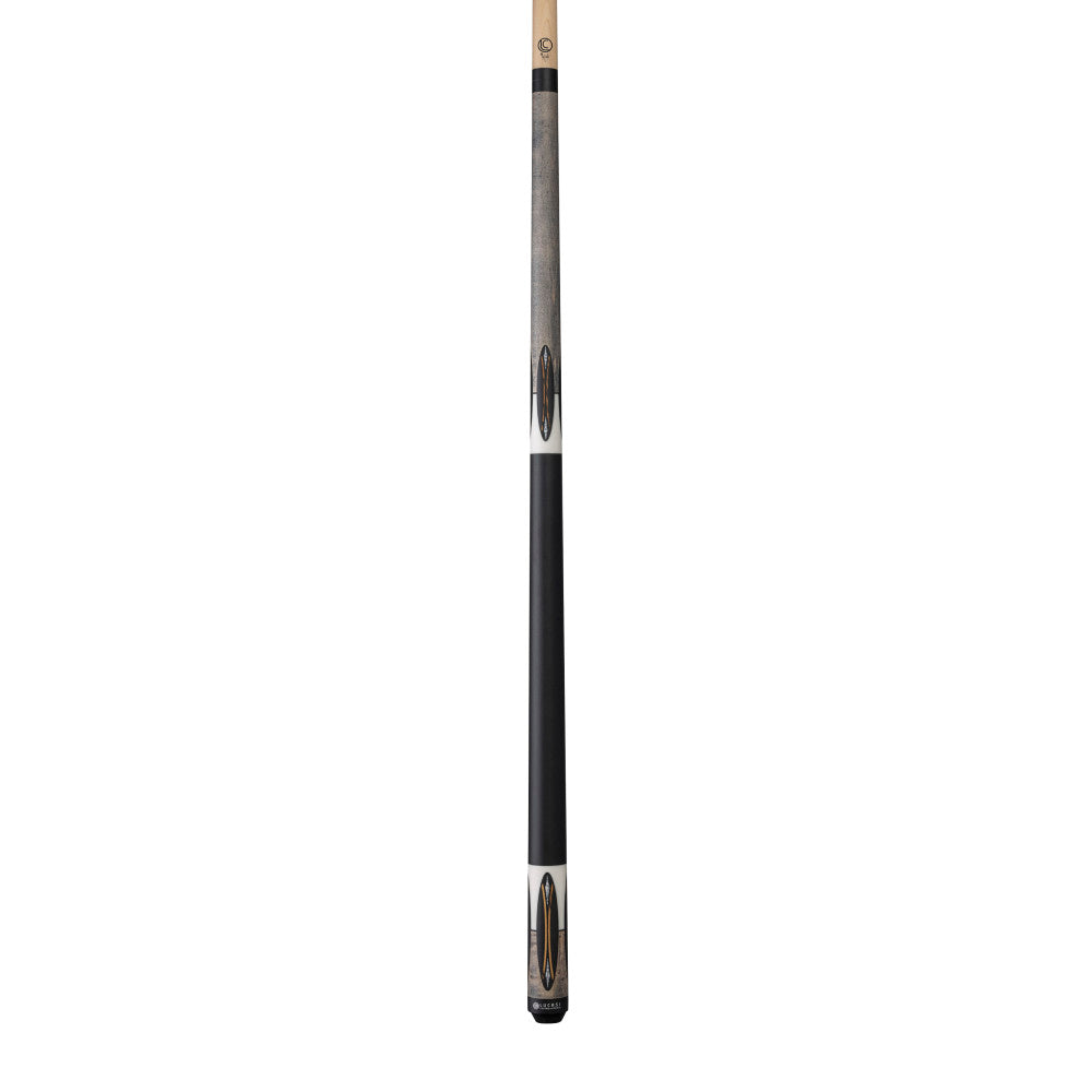 Lucasi LUX66 Pool Cue, Black Oval w/Bocote & White Recon Inlays, Matte Blk Wrapless Handle