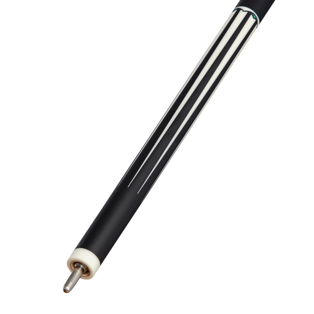 Lucasi LUX67 Pool Cue, Custom White w/Malachite Inlay rings, Black/White Wrapless Handle