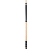 Lucasi LUX68 Pool Cue, Midnight Black with imitation bone inlay points, Natural Birdseye Maple wrapless handle