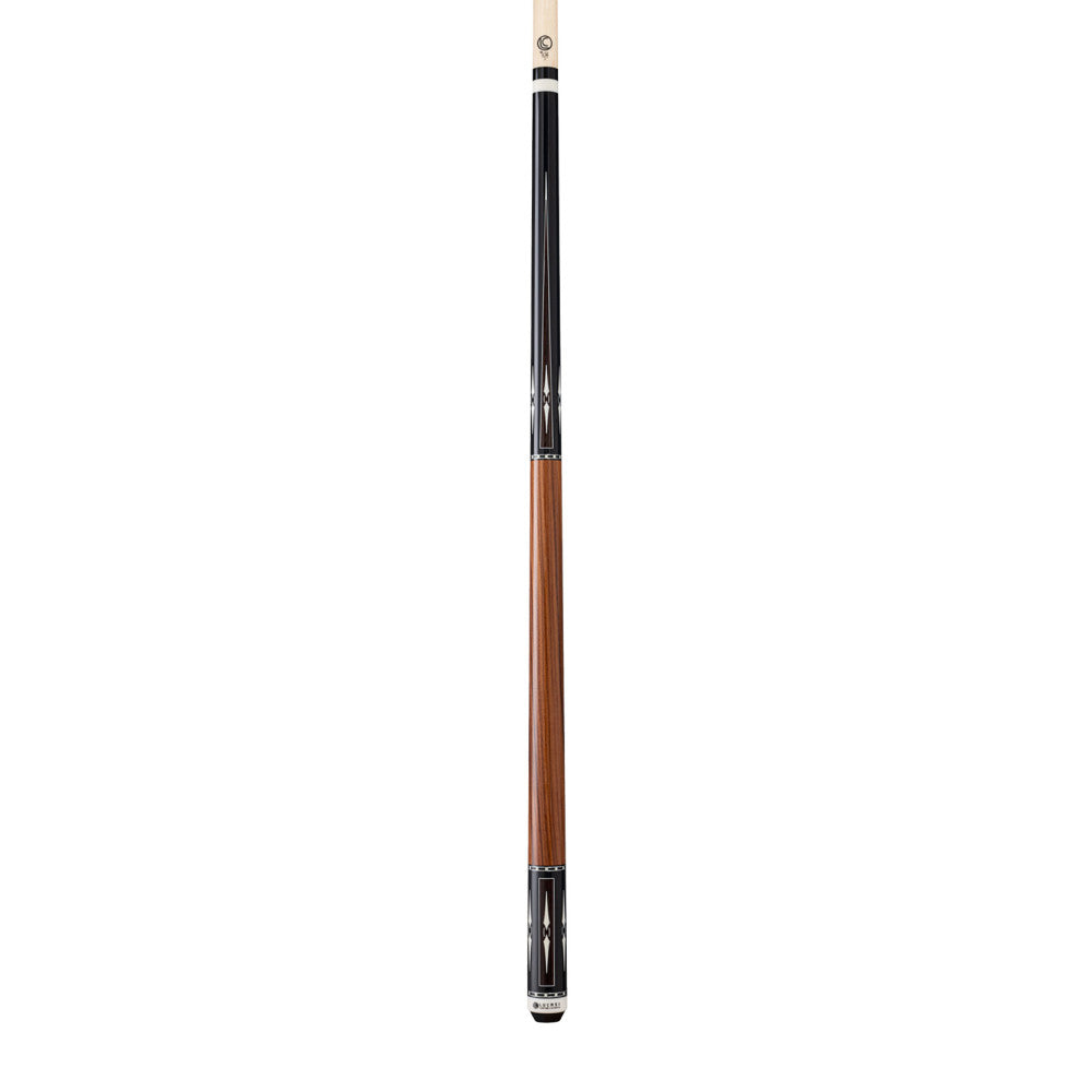 Lucasi LUX70 Pool Cue, White and Black Palm floating Points, Rosewood handle