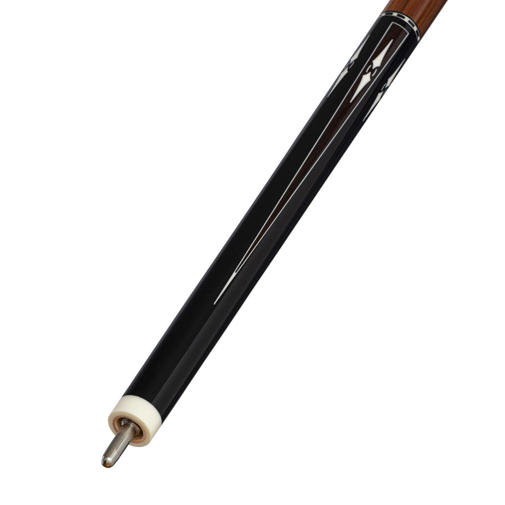 Lucasi LUX70 Pool Cue, White and Black Palm floating Points, Rosewood handle