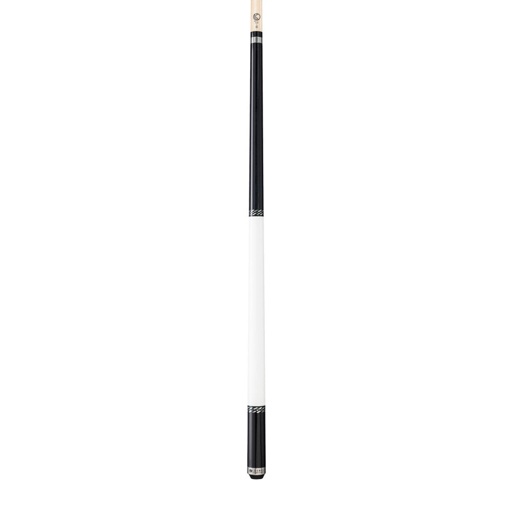 Lucasi LUX71 Pool Cue, Midnight Black Cue, White Wrapless Handle