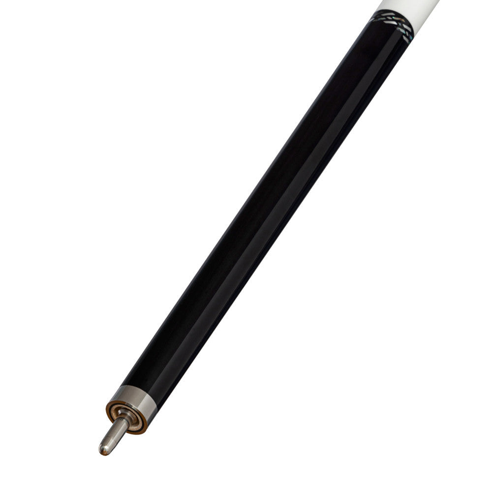 Lucasi LUX71 Pool Cue, Midnight Black Cue, White Wrapless Handle