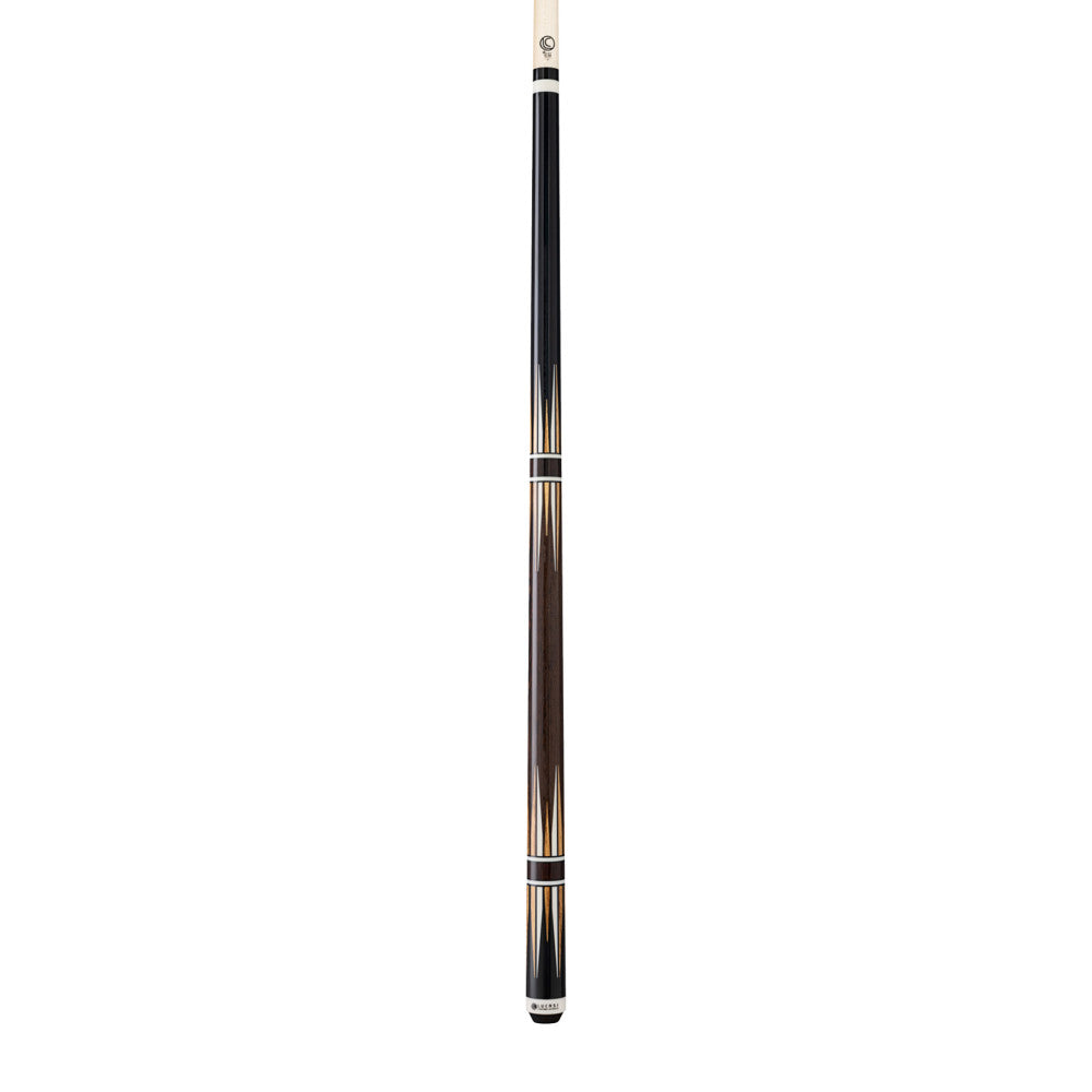 Lucasi LUX72 Pool Cue, White & Zebrawood Inlay, Black Palm handle