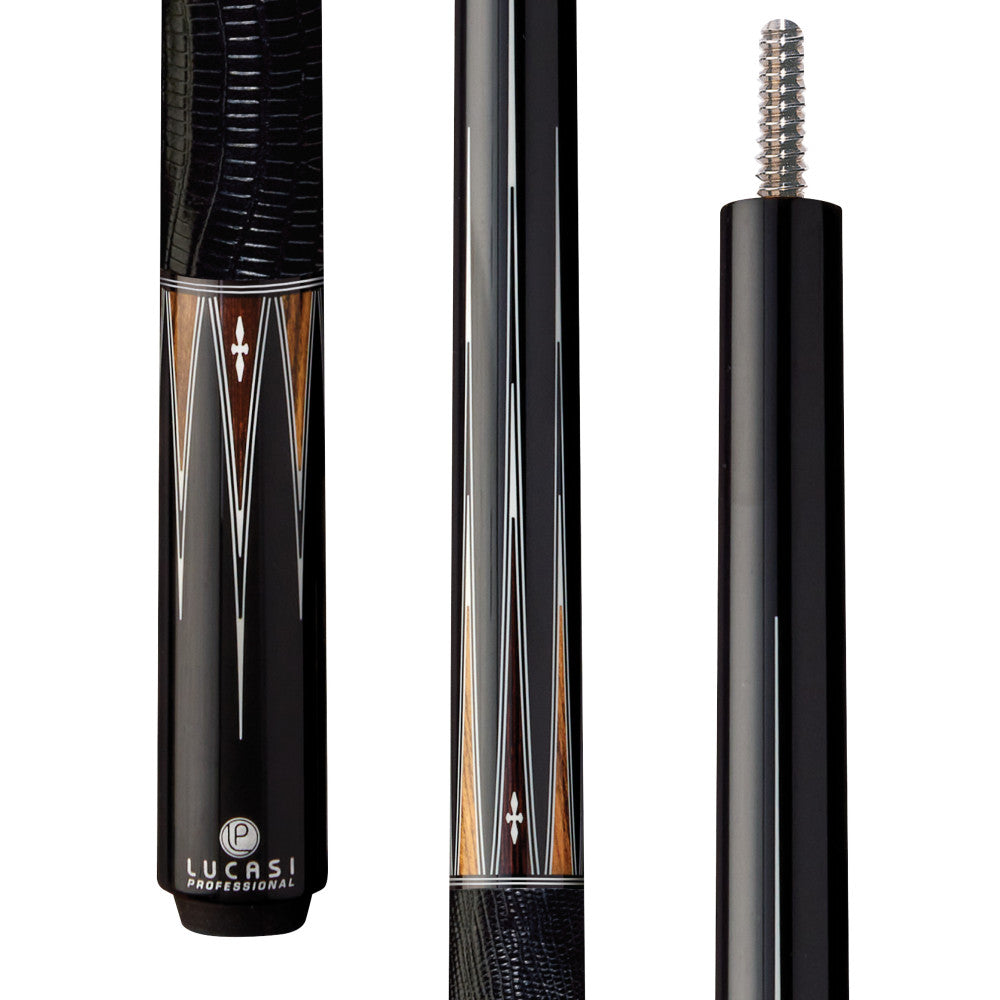 Lucasi Pro, 3/8x10: Mdnght Blck, Bocote, Blk Palm, White Inlays, Blk Palm Wrpless Handle, Butt Only