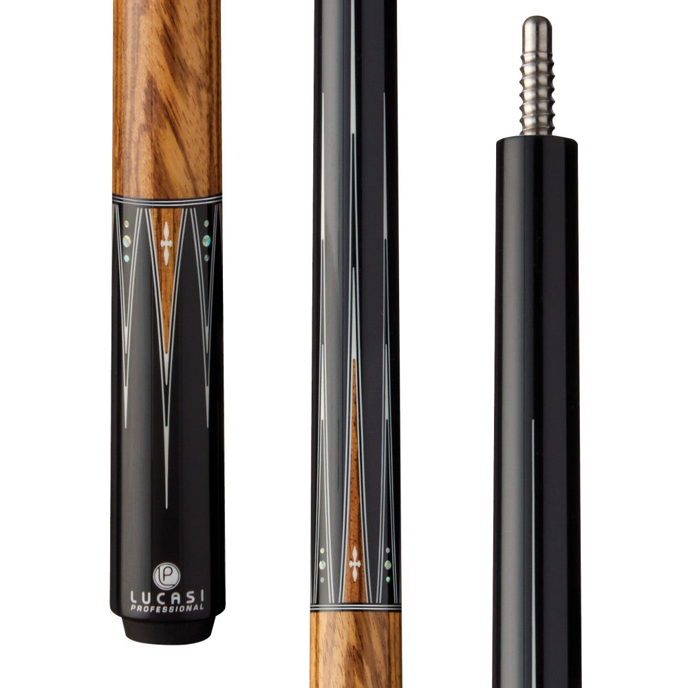 Lucasi Pro, Radial: Mdnght Blck, Ebony, Zbrwd, White Inlays, Zbrwd Wrpless Handle, Butt Only