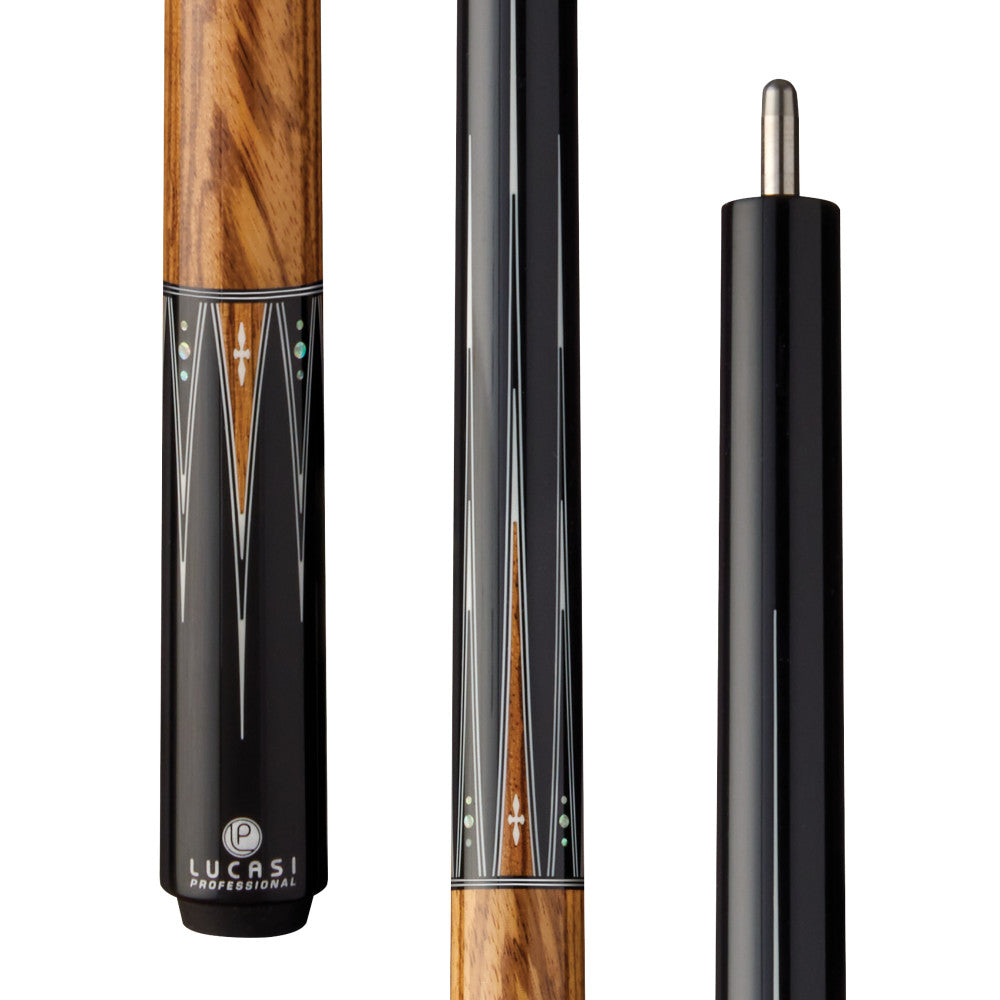 Lucasi Pro, Uni-loc: Mdnght Blck, Ebony, Zbrwd, White Inlays, Zbrwd Wrpless Handle, Butt Only