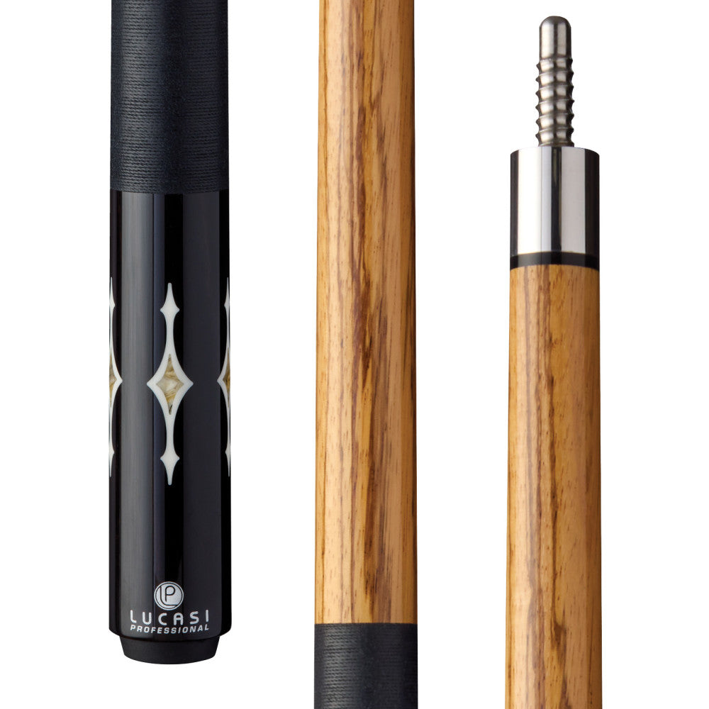 Lucasi Pro, Radial: Zbrwd w/Imt. Bone & Lucite Grey/Gold Poly Inlays, Blk Linen Wrp, Butt Only