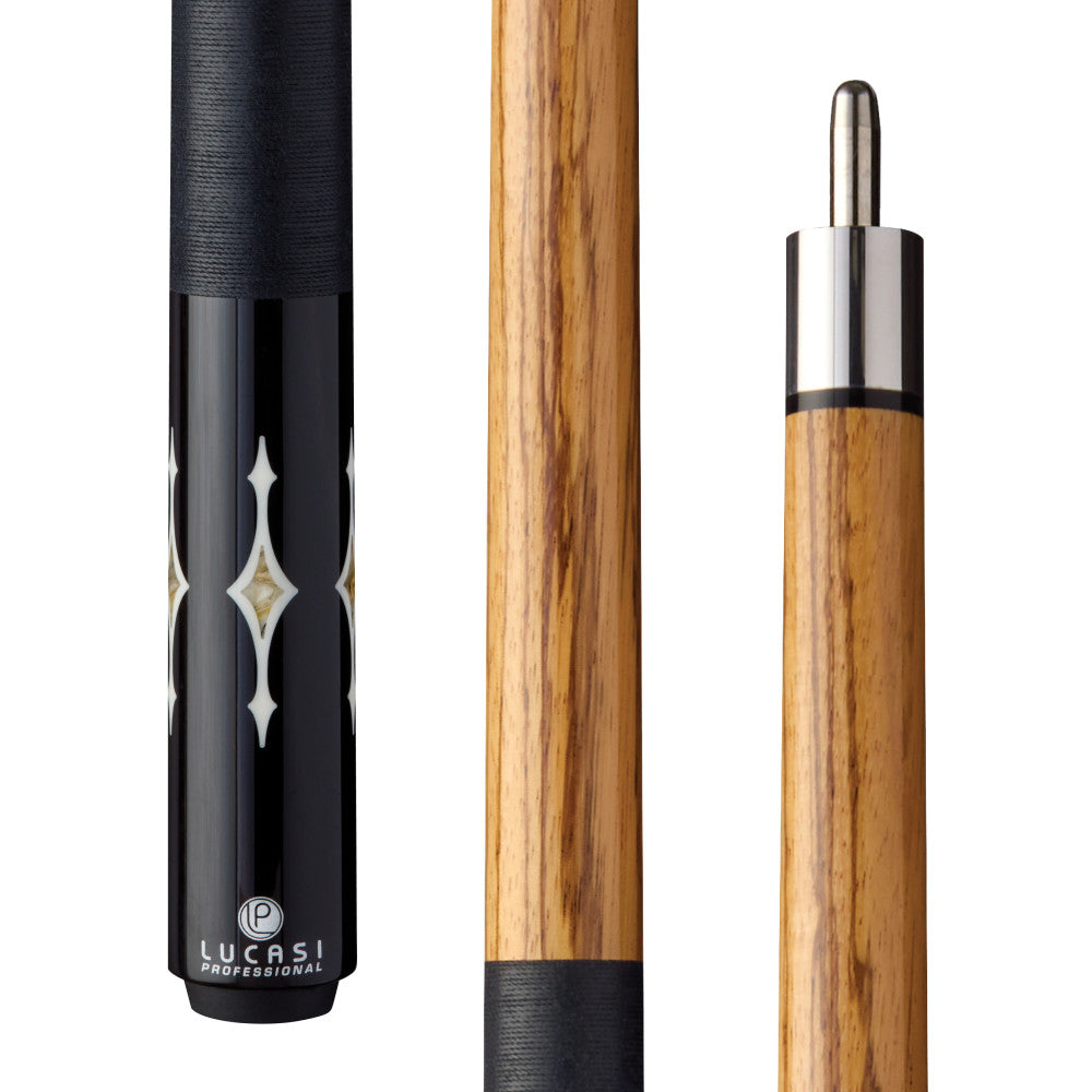Lucasi Pro, Uni-loc: Zbrwd w/Imt. Bone & Lucite Grey/Gold Poly Inlays, Blk Linen Wrp, Butt Only