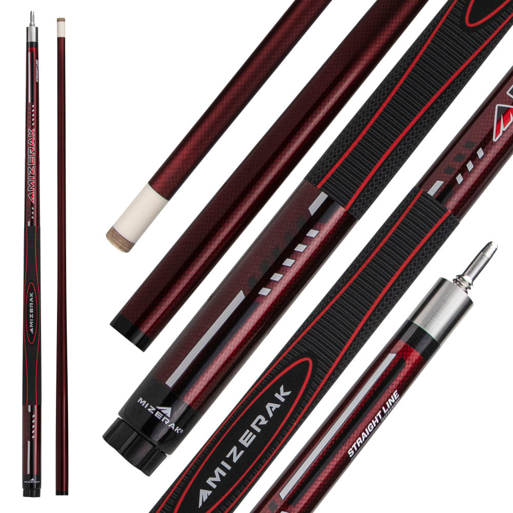 58” Premium Carbon Composite 3D Grip Cue, Burgundy