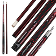 58” Premium Carbon Composite 3D Grip Cue, Burgundy