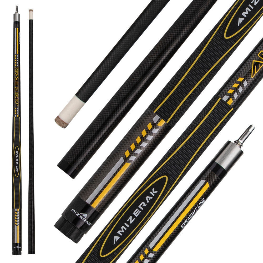 58” Premium Carbon Composite 3D Grip Cue, Yellow Accent