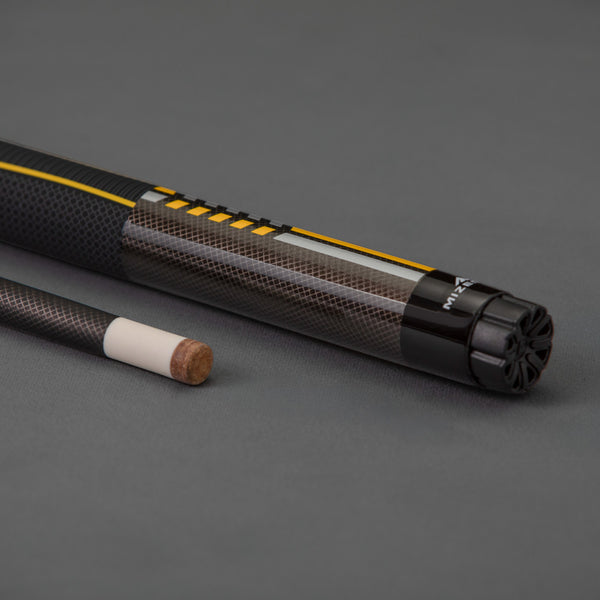 58” Premium Carbon Composite 3D Grip Cue, Yellow Accent