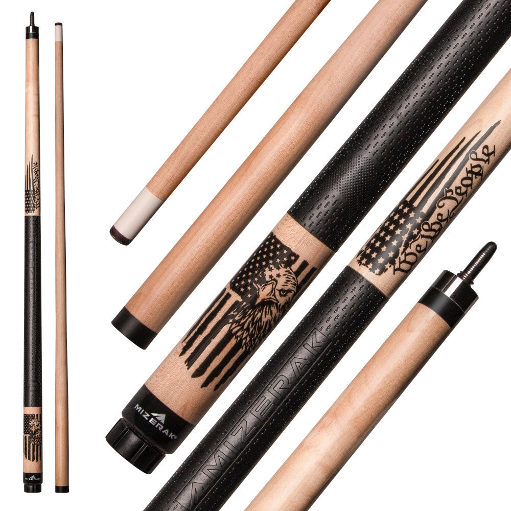 58" Two Piece Premium Maple Cue W Sport Grip, Natural