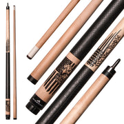 58" Two Piece Premium Maple Cue W Sport Grip, Natural
