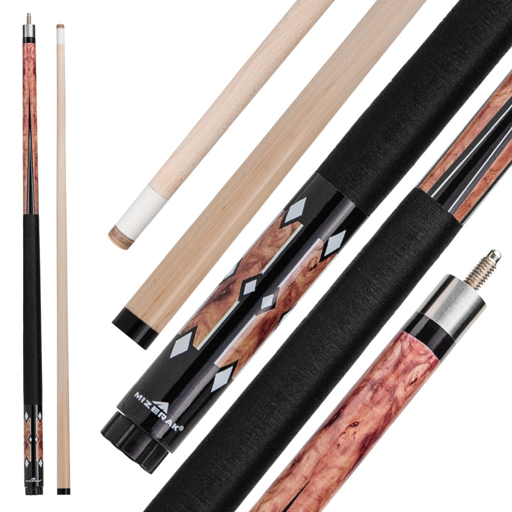 58” Two-Piece Hybrid Wood Cue, Brown