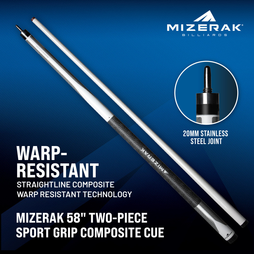 58” Premium Composite Sport Grip Cue, White