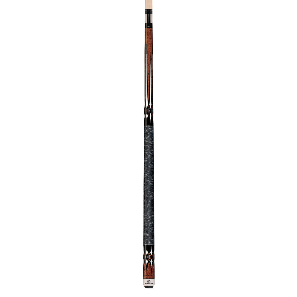 Players Antique Maple Curly & Black Cue with Black/White Linen Wrap