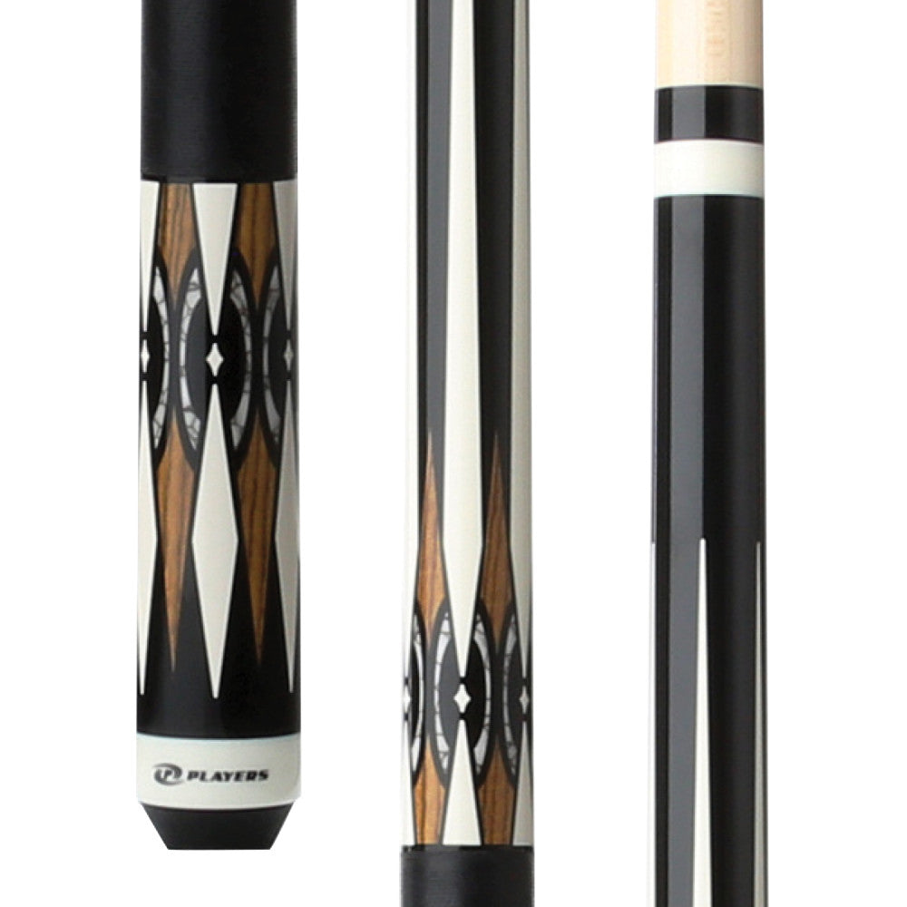 Players Black & Bocote Cue with Black Linen Wrap