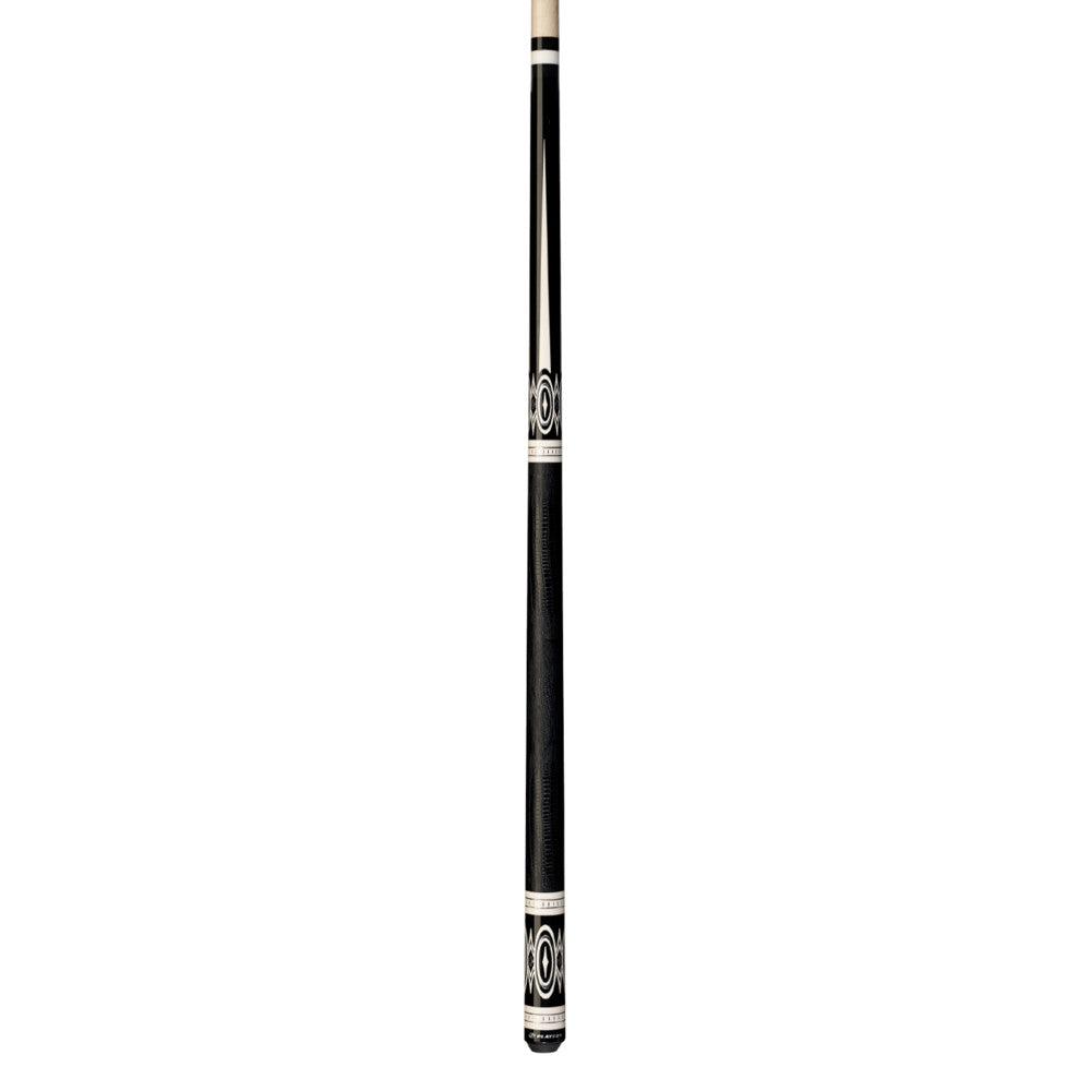 Players Black and White Cue with Leather Embossed Wrap