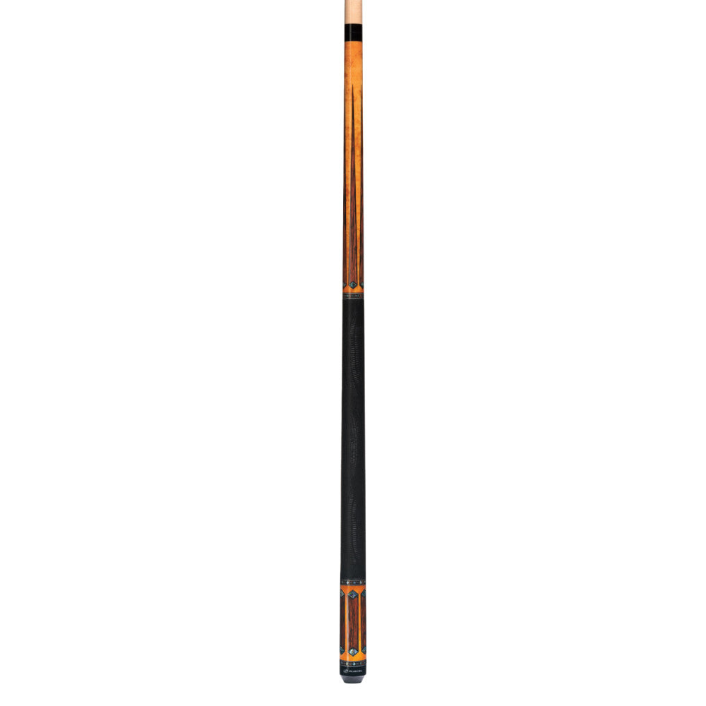 Players Gold Stain Maple & Cocobolo Cue with Embossed Leather Wrap