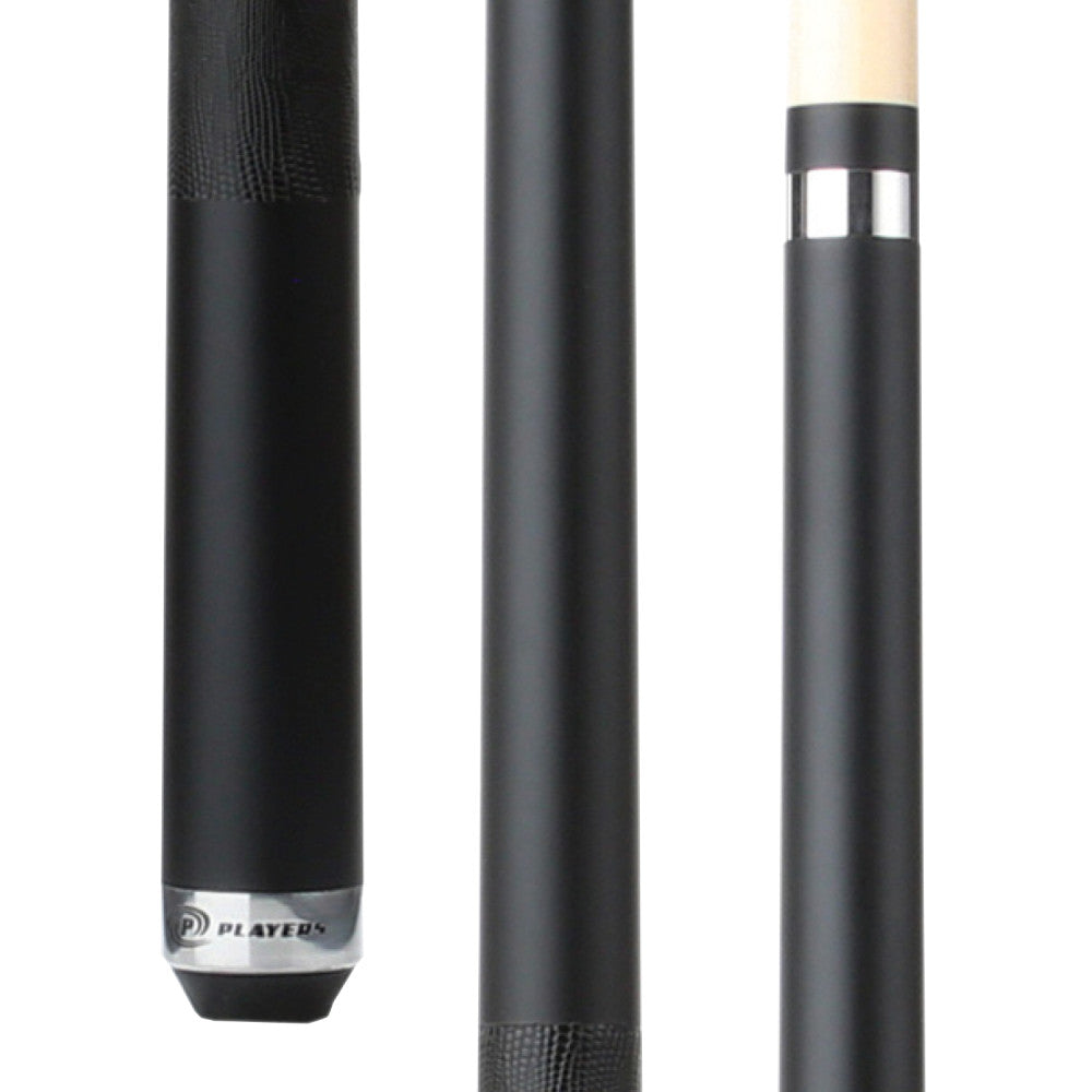 Players Onyx Black Matte Cue with Embossed Leather Wrap